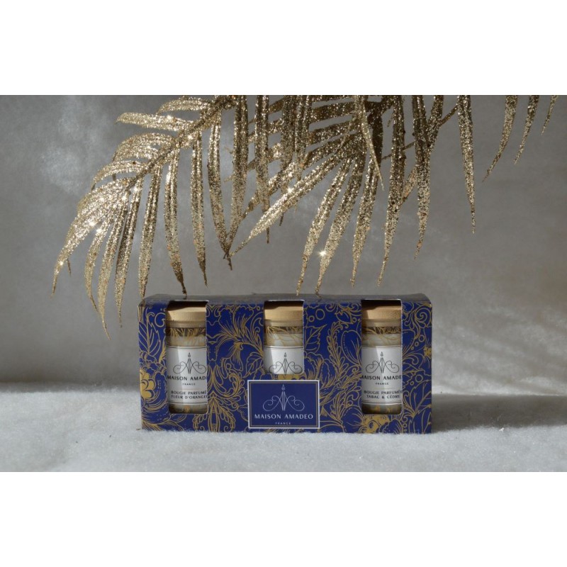 Coffret cadeau 3 bougies 75g